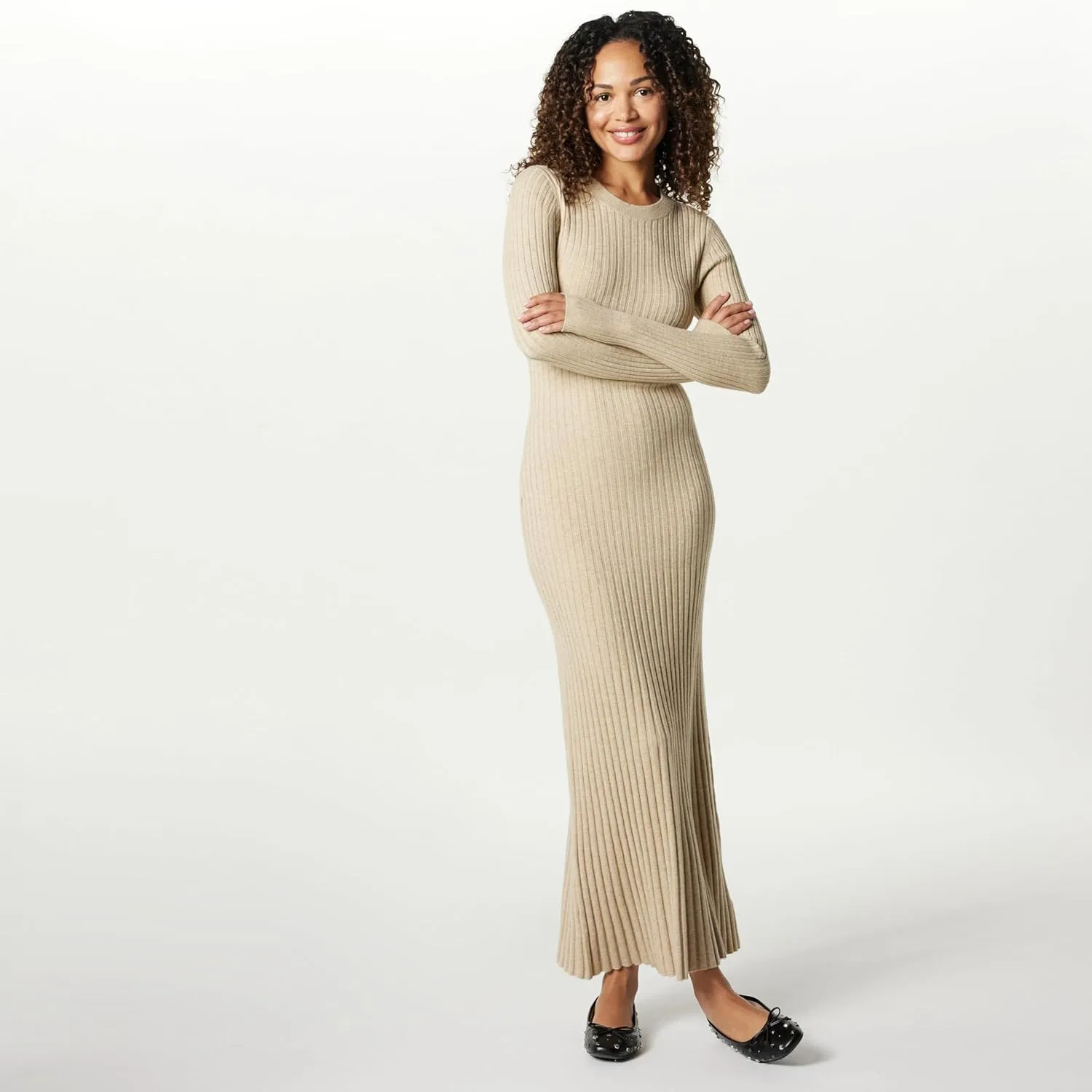 The Drop Women's Ashlyn Ribbed Sweater Maxi Dress