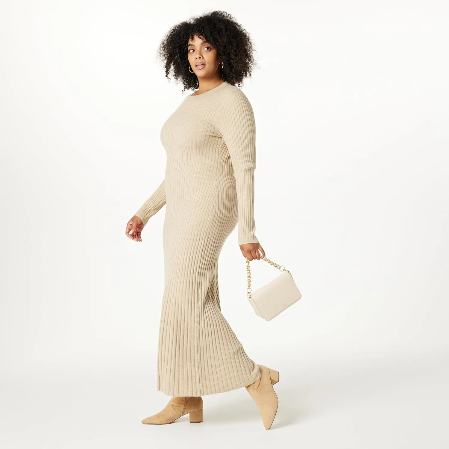The Drop Women's Ashlyn Ribbed Sweater Maxi Dress
