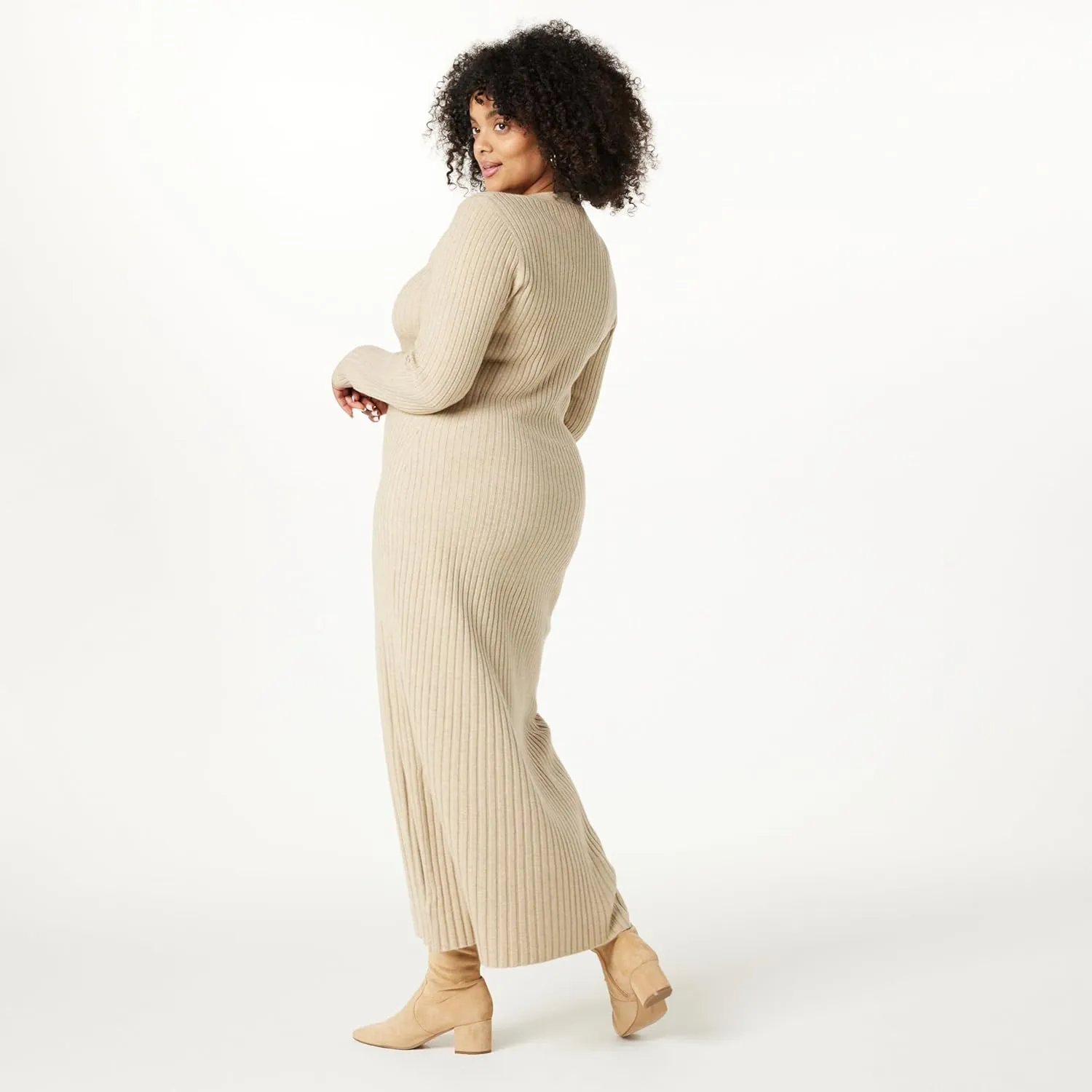 The Drop Women's Ashlyn Ribbed Sweater Maxi Dress