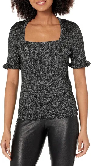 Tommy Hilfiger Women's Shimmer Lurex Square Neck Sweater