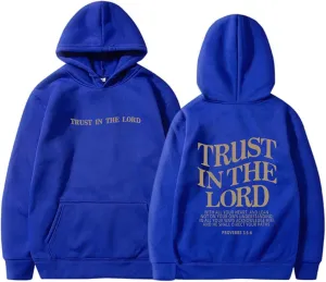 Trust in The Lord Print Hoodies for Womens Oversized Long Sleeve Casual Drawstring Fall Pullover Sweatshirts Tops