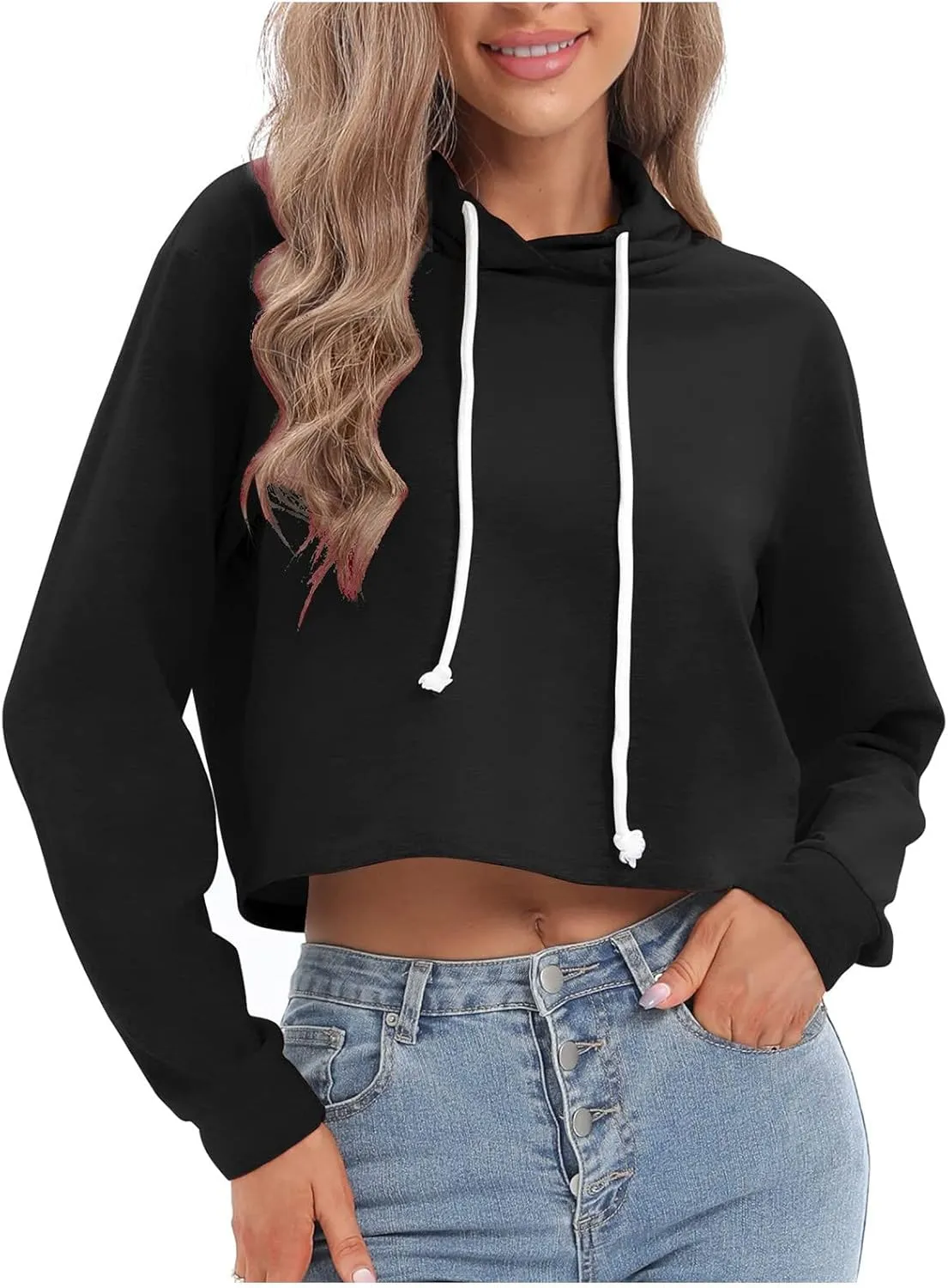 tuduoms Women Casual Cropped Zip Up Hoodie Cute Crop Top Y2K Teen Girls Trendy Lightweight Crop Jacket Long Sleeve Sweatshirt
