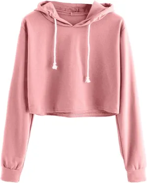tuduoms Women Casual Cropped Zip Up Hoodie Cute Crop Top Y2K Teen Girls Trendy Lightweight Crop Jacket Long Sleeve Sweatshirt