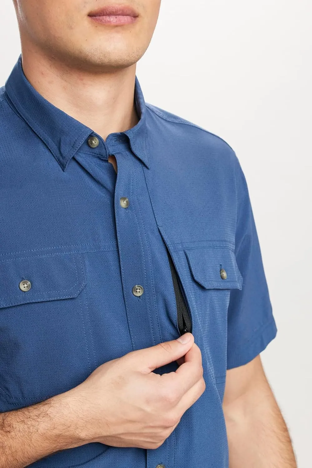 UNIONBAY Men's Short Sleeve Aero Tech Button-up Shirt