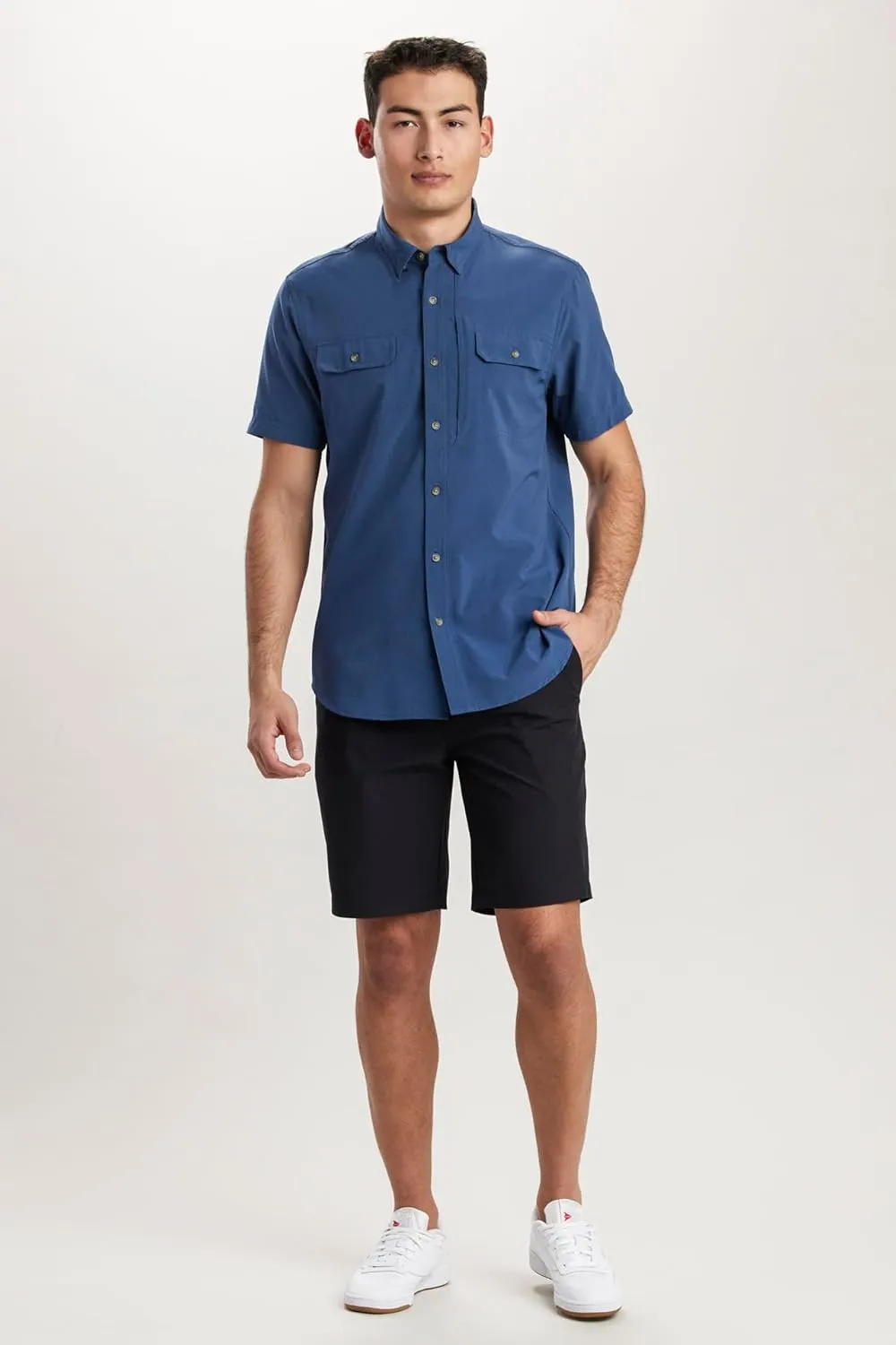 UNIONBAY Men's Short Sleeve Aero Tech Button-up Shirt