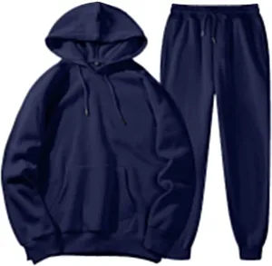 Unisex Two Piece Fall Outfits for Women Work Cusual Hoodies Jogger Pants Oversized Sweatsuits Fashion Solid Color