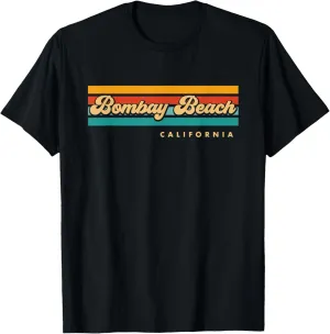 Vintage Sunset Stripes Bombay Beach, California T-Shirt