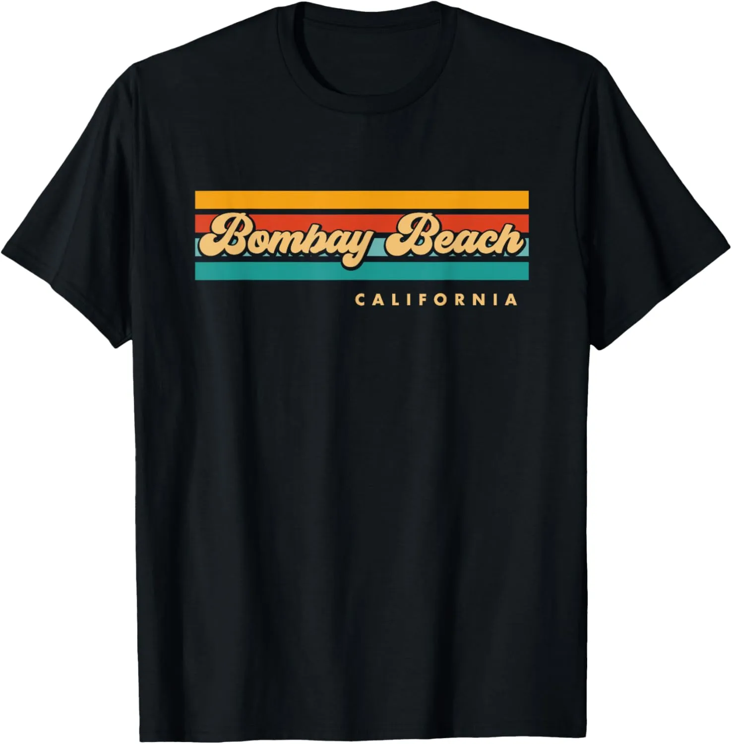 Vintage Sunset Stripes Bombay Beach, California T-Shirt