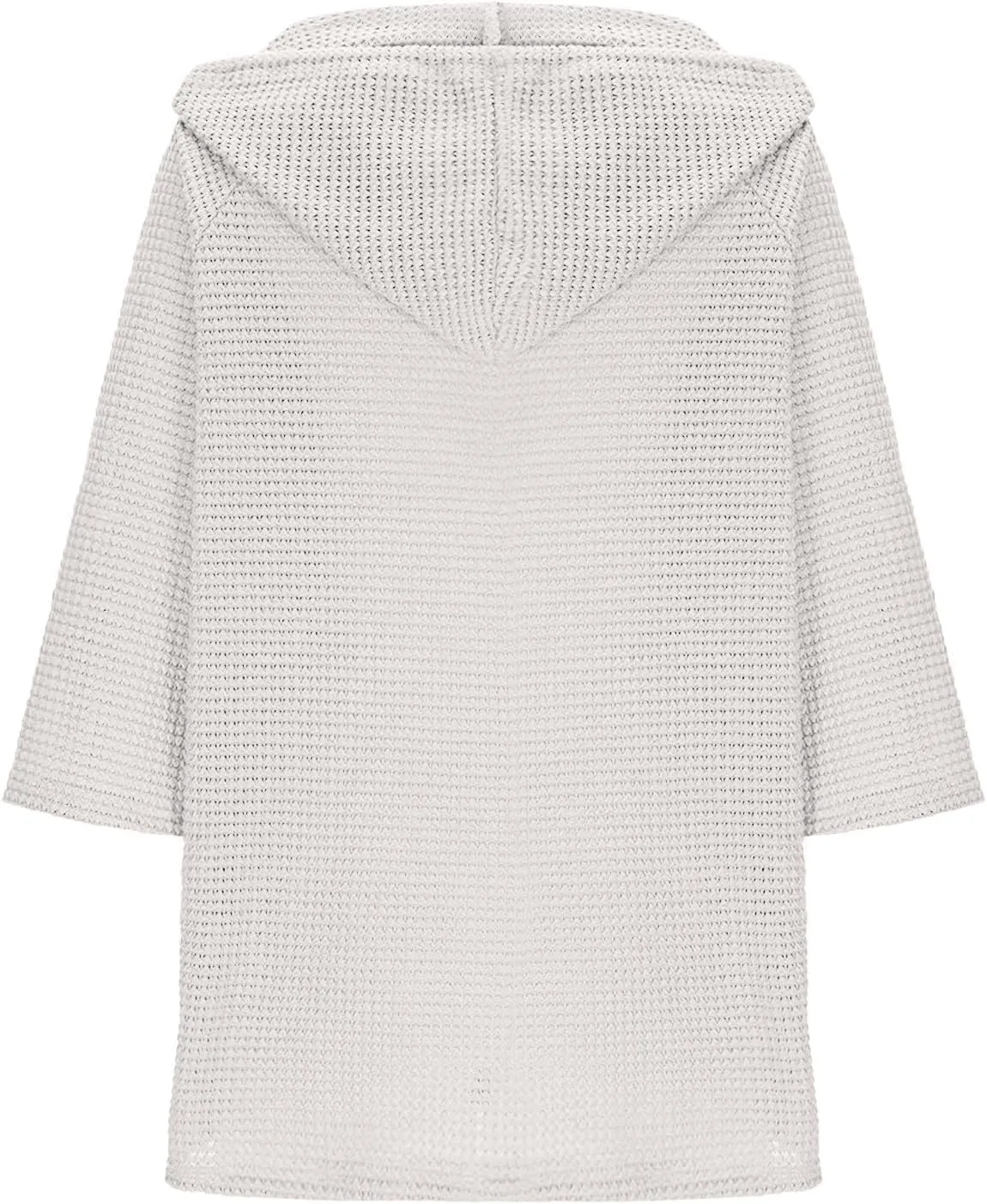 Waffle Knit Tops for Women Loose Fit 3/4 Sleeve Henley V Neck T Shirts Casual Spring Knitted Lightweight Tunic Hoodie