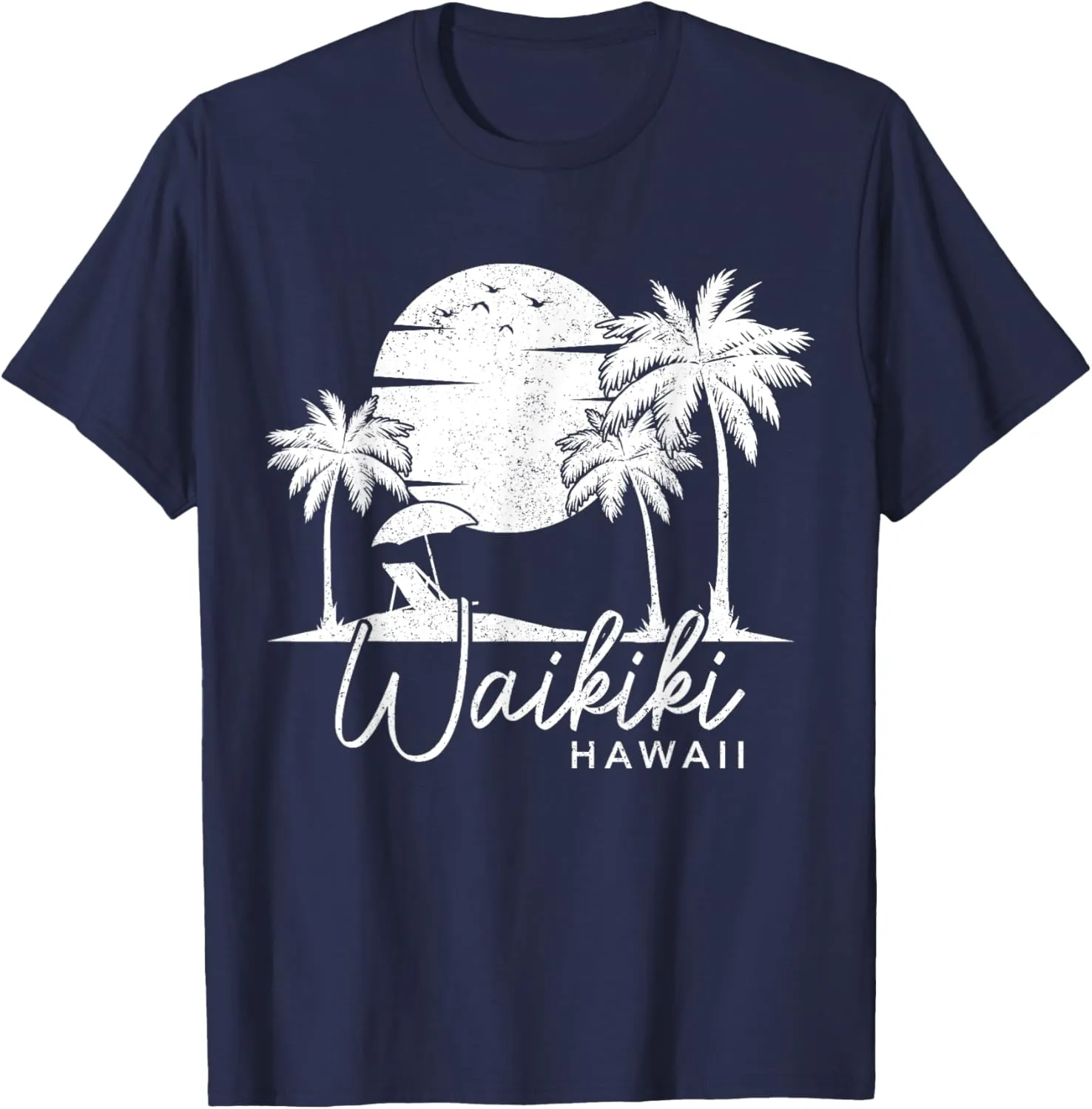Waikiki Beach Hawaii Surf Vintage Sunset Surfer T-Shirt