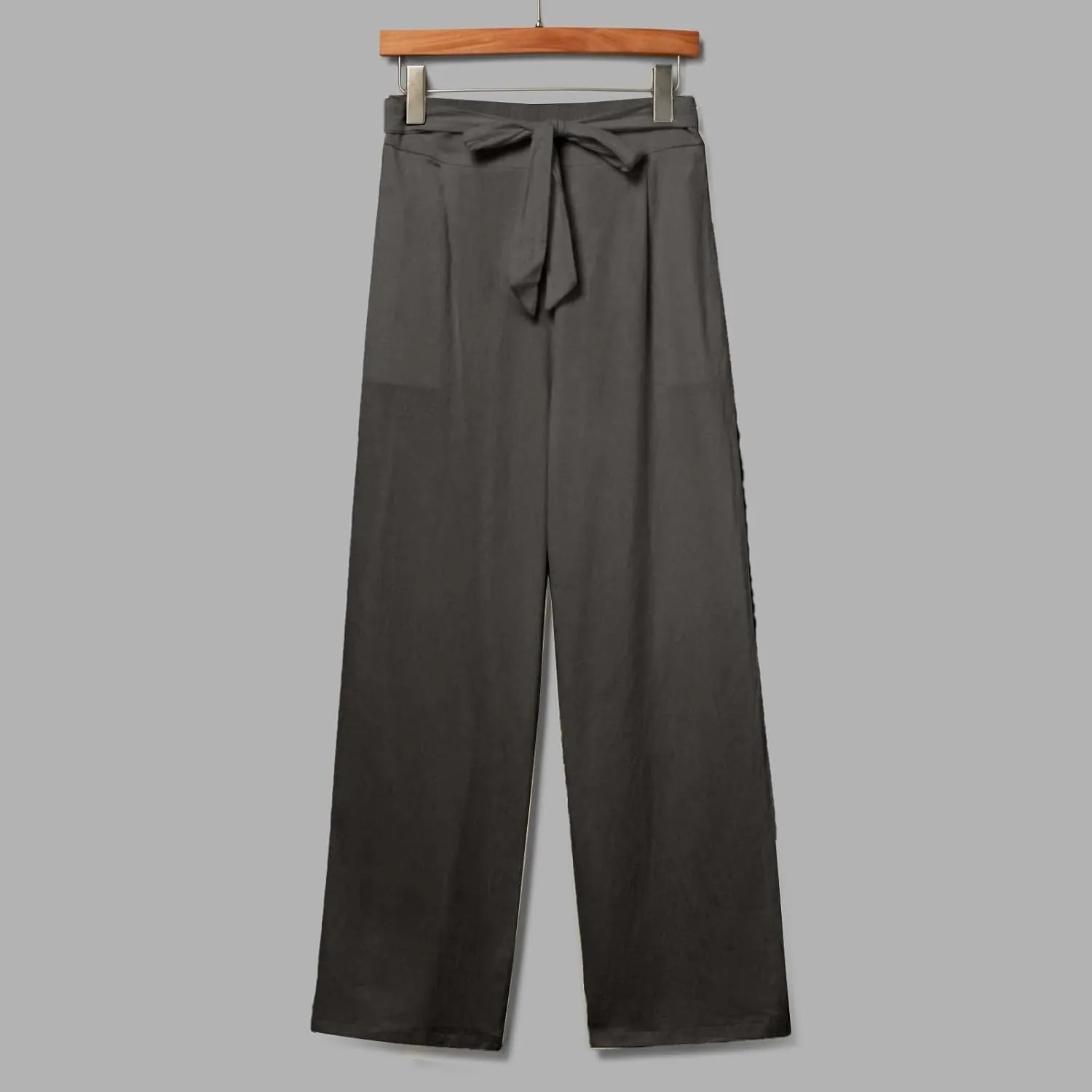 Wide Leg Linen Pants for Women Baggy Lightweight Casual Pants High Waist Drawstring Palazzo Pants Trousers w/Pockets