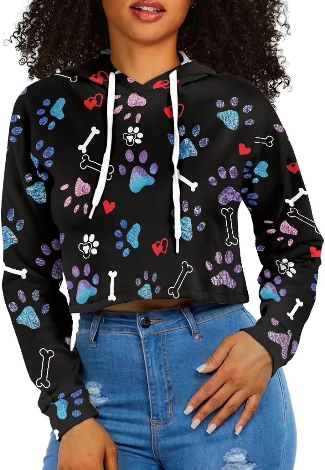 Winter Oversized Hoodies Spring Fall Crop Top Sweaters for Women Lightweight Graphic Sweatshirt with Hood Size S-5XL