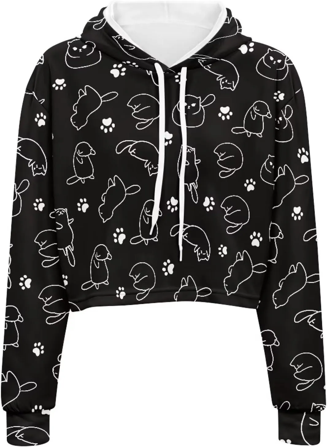 Winter Oversized Hoodies Spring Fall Crop Top Sweaters for Women Lightweight Graphic Sweatshirt with Hood Size S-5XL