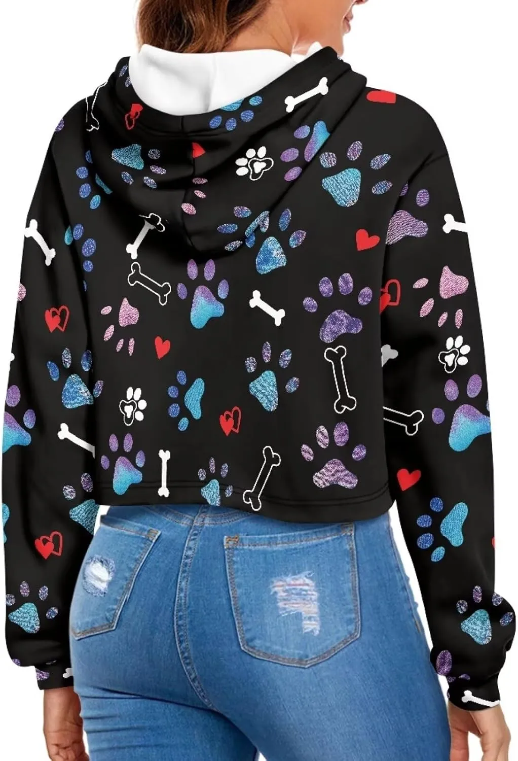 Winter Oversized Hoodies Spring Fall Crop Top Sweaters for Women Lightweight Graphic Sweatshirt with Hood Size S-5XL