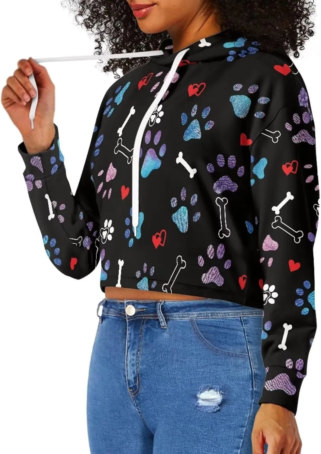 Winter Oversized Hoodies Spring Fall Crop Top Sweaters for Women Lightweight Graphic Sweatshirt with Hood Size S-5XL
