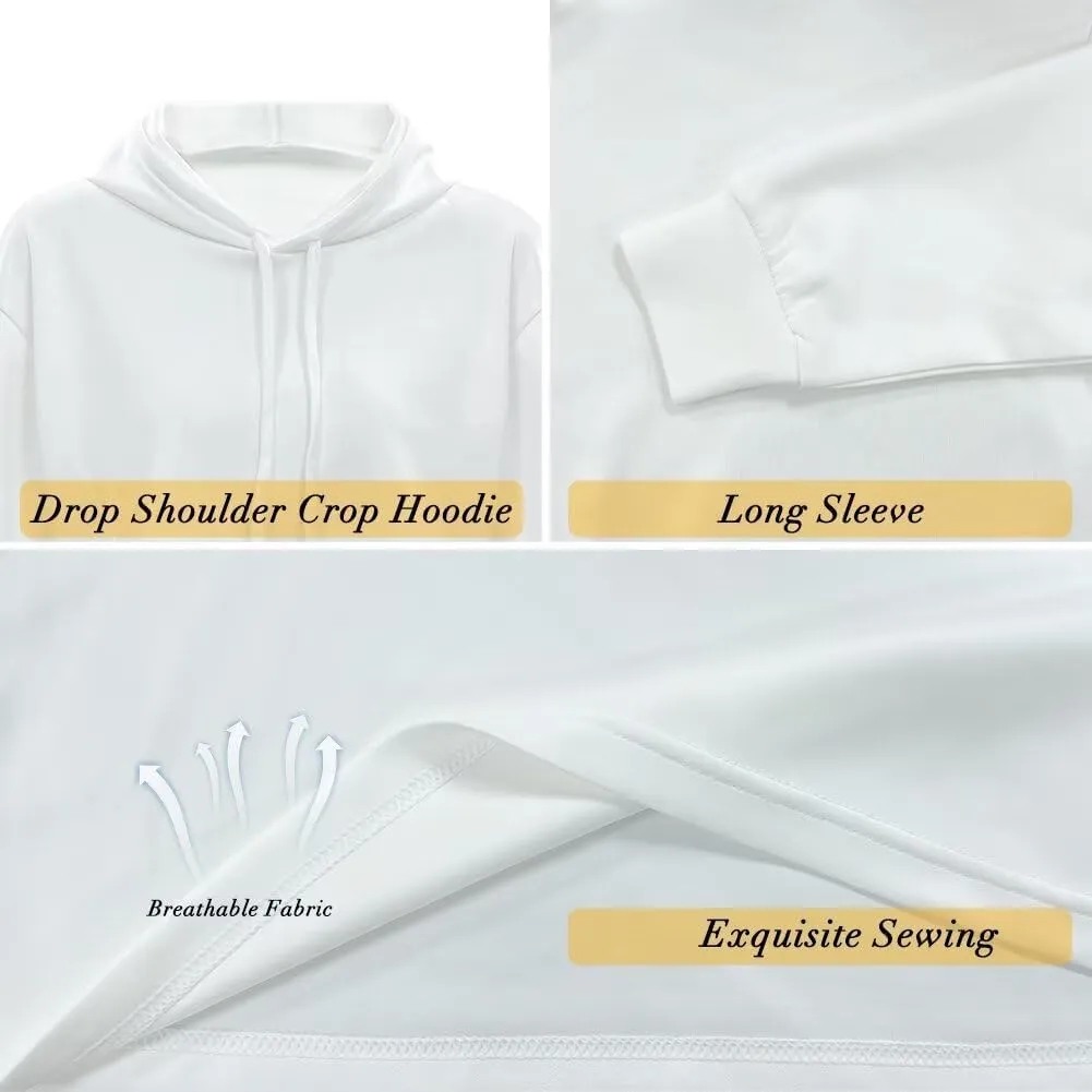 Winter Oversized Hoodies Spring Fall Crop Top Sweaters for Women Lightweight Graphic Sweatshirt with Hood Size S-5XL