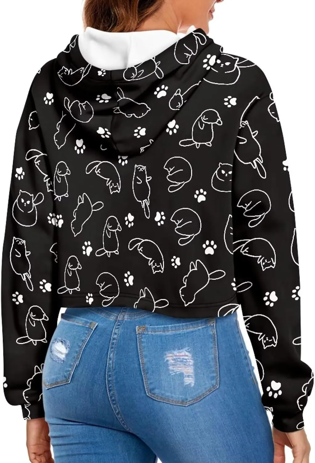 Winter Oversized Hoodies Spring Fall Crop Top Sweaters for Women Lightweight Graphic Sweatshirt with Hood Size S-5XL