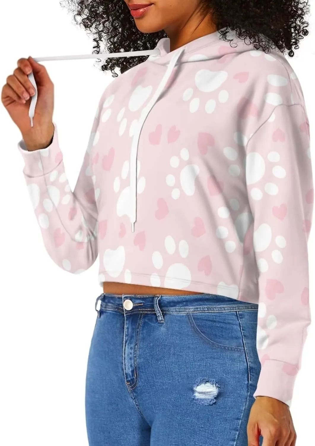 Winter Oversized Hoodies Spring Fall Crop Top Sweaters for Women Lightweight Graphic Sweatshirt with Hood Size S-5XL