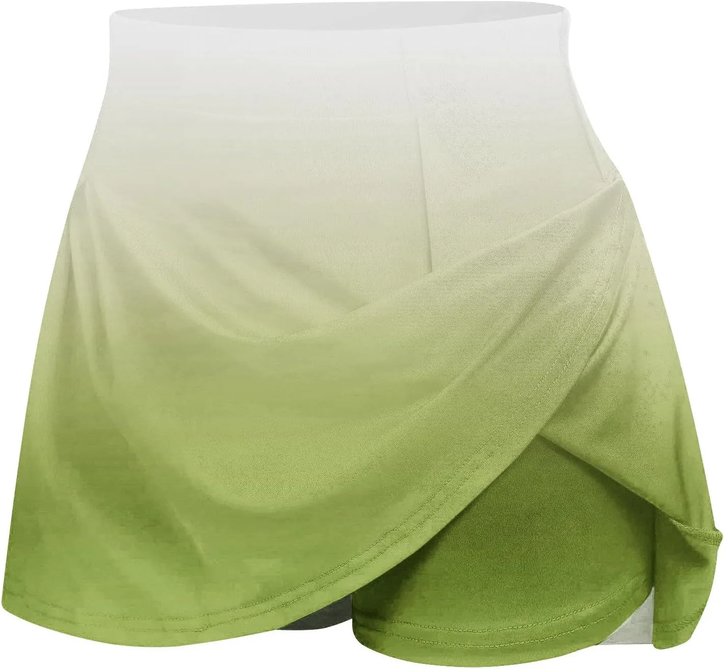 Women Gradient Colour Skirt Shorts Ladies Pleated Tennis Skirts Short Regular Fit Fake Two Piece Half Trouser 2025