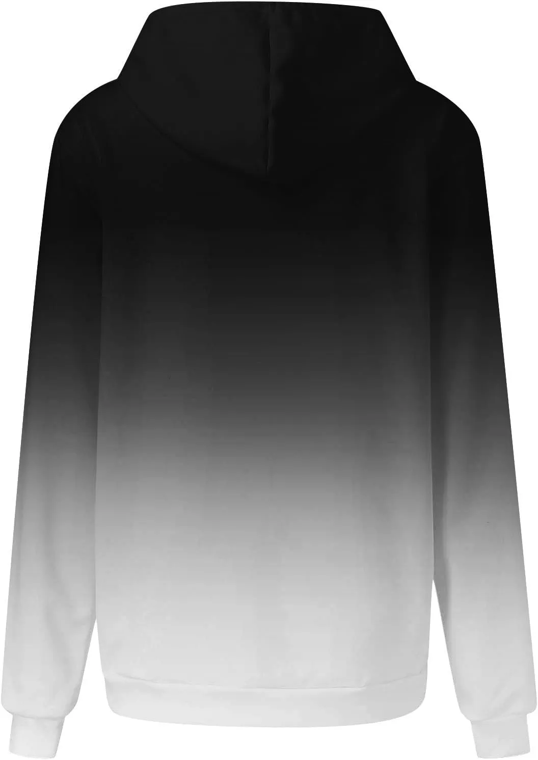 Women Hooded Sweatshirts Gradient Graphic Oversized Pullover Drawstraing Long Sleeve Trendy Sweater Tops with Pocket