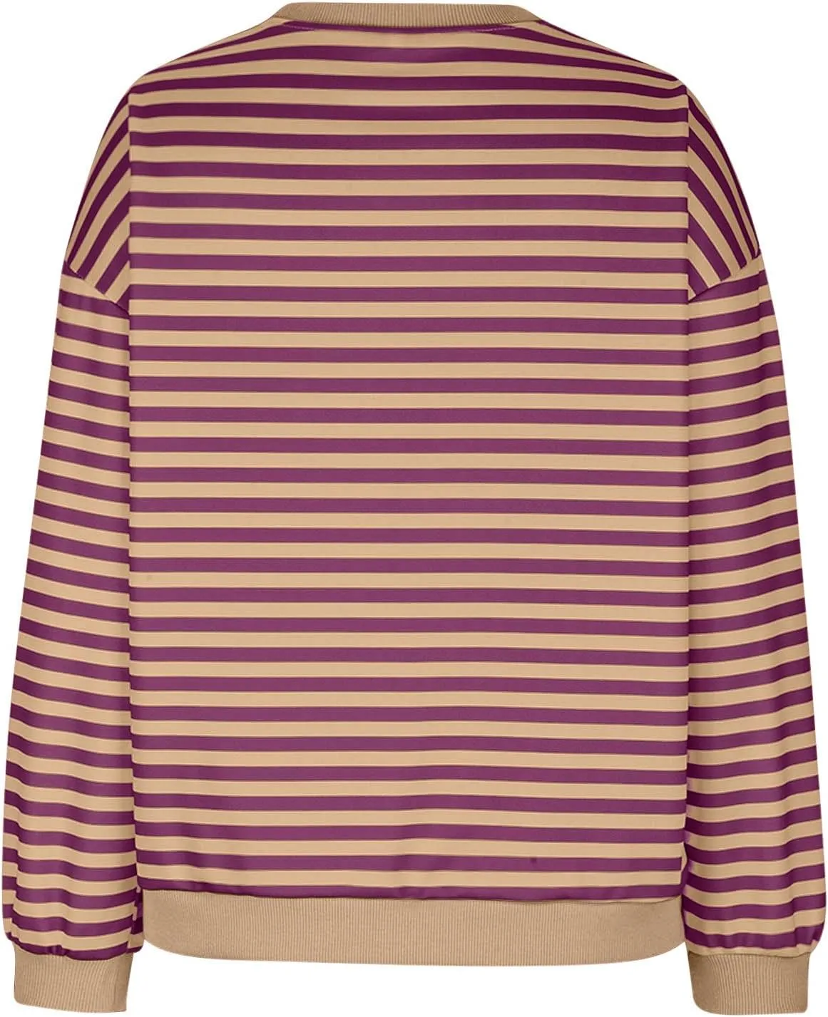 Women Striped Oversized Sweatshirt Long Sleeve Crewneck Hoodies Shirts 2024 Fall Pullover Top Trendy Preppy Clothes