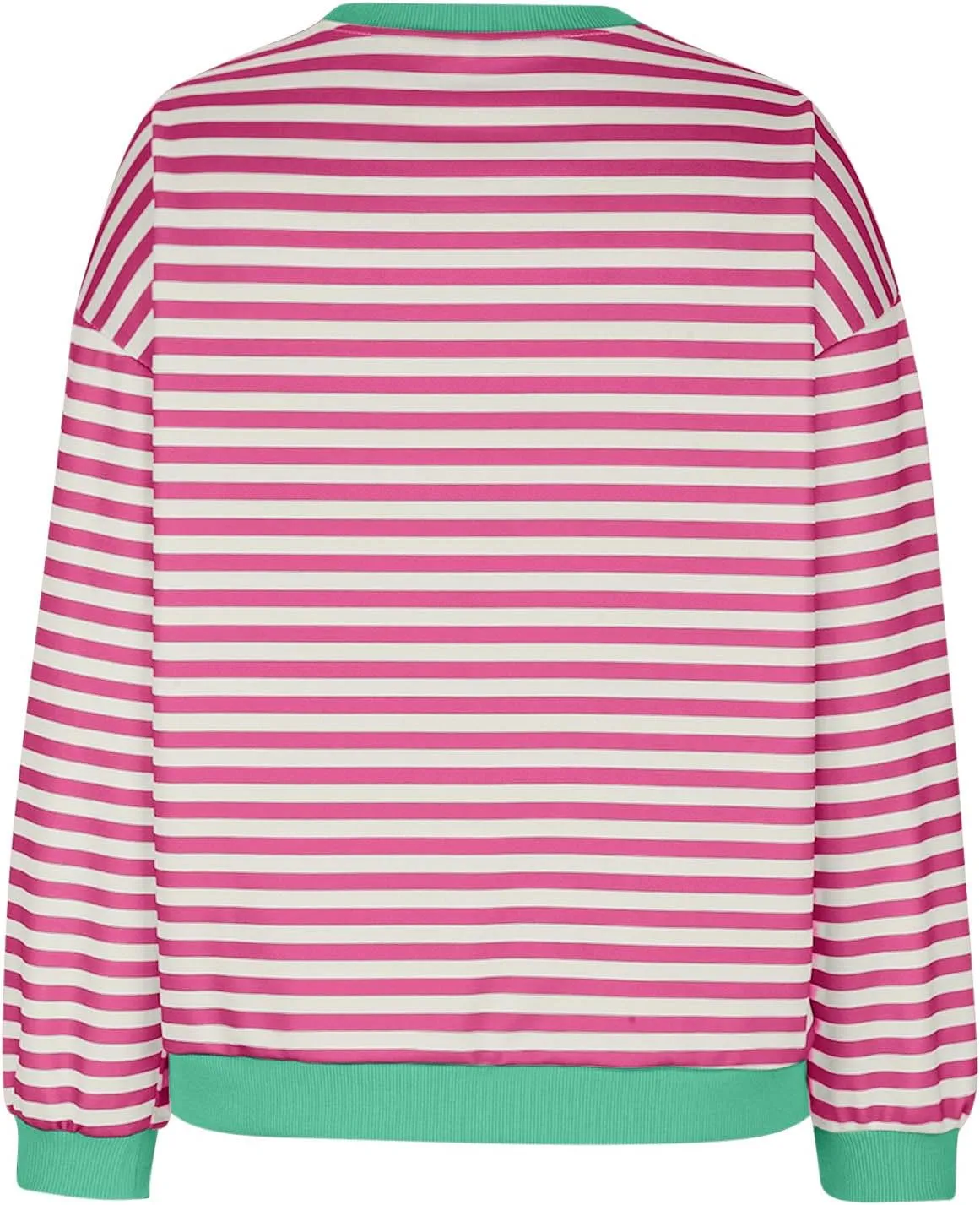 Women Striped Oversized Sweatshirt Long Sleeve Crewneck Hoodies Shirts 2024 Fall Pullover Top Trendy Preppy Clothes