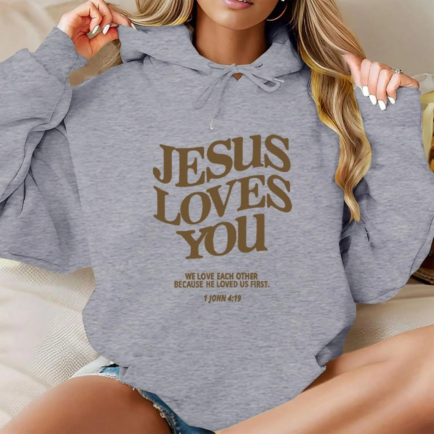 Women's 2024 Oversized Sweatshirt Long Sleeve Colorblocked Pullover Hooded Tops Casual Loose Sweatshirt