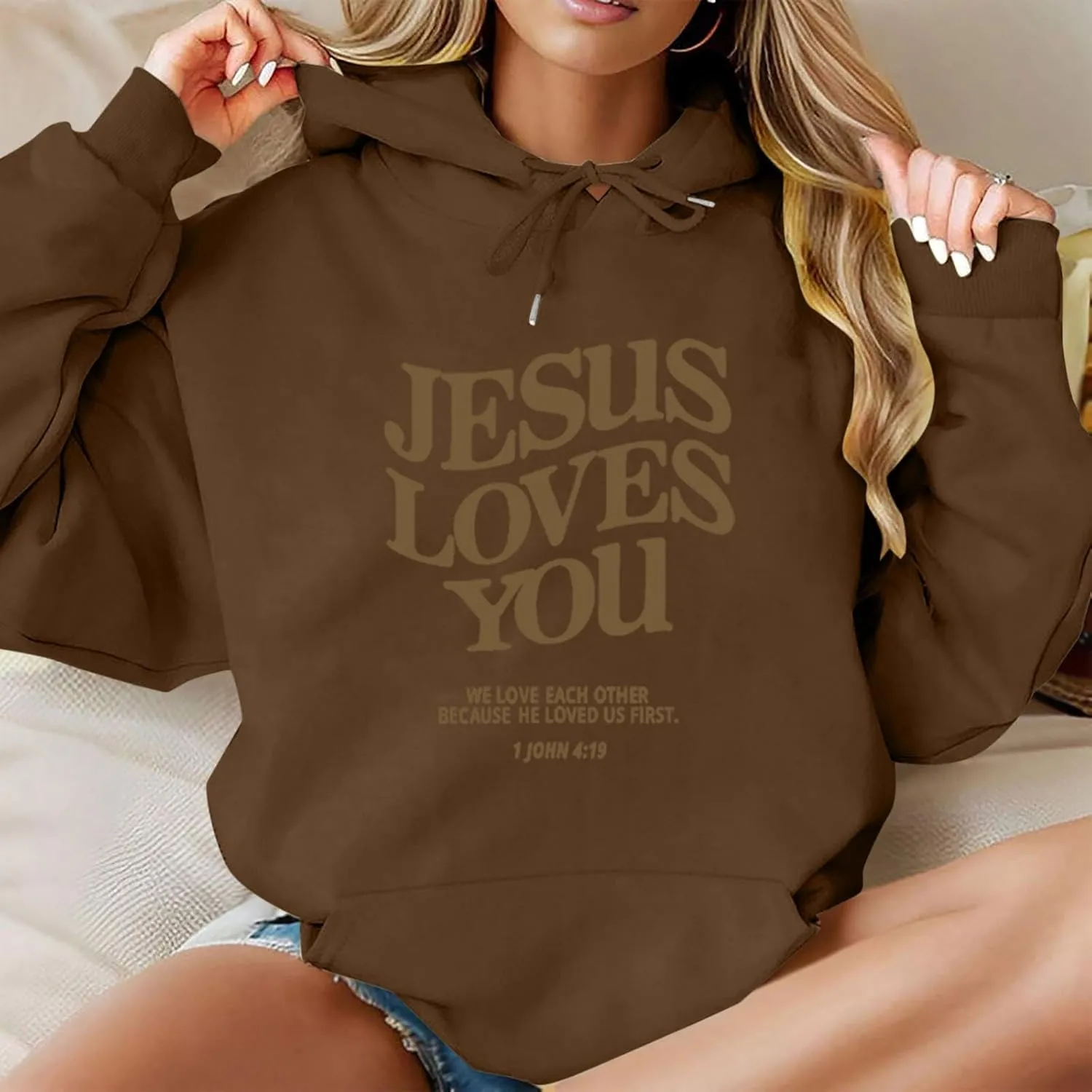 Women's 2024 Oversized Sweatshirt Long Sleeve Colorblocked Pullover Hooded Tops Casual Loose Sweatshirt