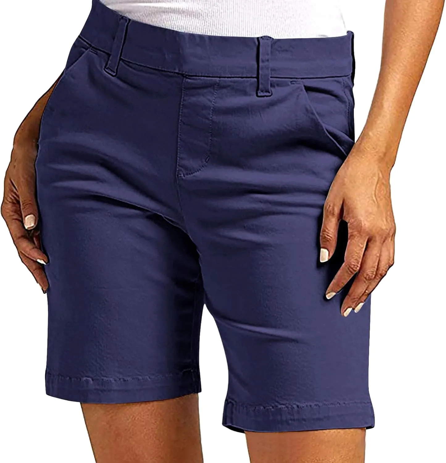 Women's Bermuda Shorts, Summer Straight Leg Chino Dressy Bike Shorts High Waisted Office Casual Party Sweat Shorts