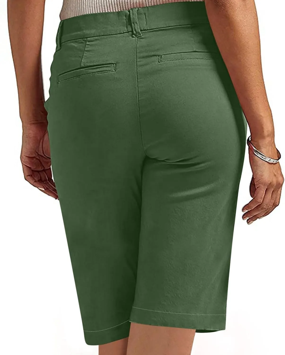 Women's Bermuda Shorts, Summer Straight Leg Chino Dressy Bike Shorts High Waisted Office Casual Party Sweat Shorts