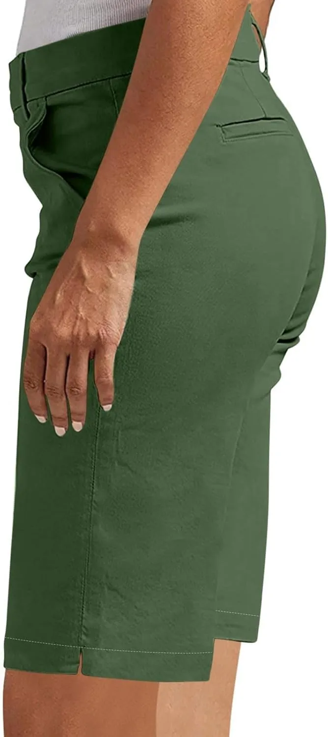 Women's Bermuda Shorts, Summer Straight Leg Chino Dressy Bike Shorts High Waisted Office Casual Party Sweat Shorts