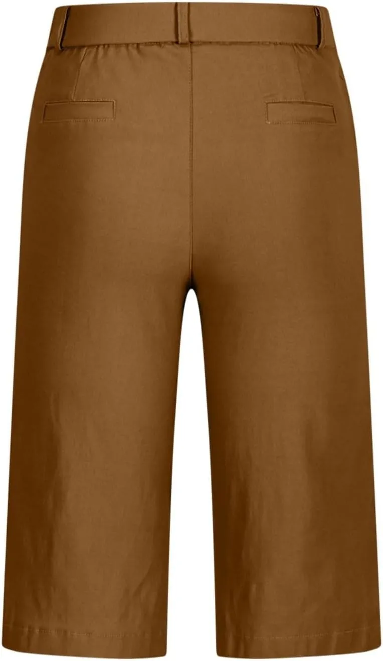 Women's Bermuda Shorts, Summer Straight Leg Chino Dressy Bike Shorts High Waisted Office Casual Party Sweat Shorts
