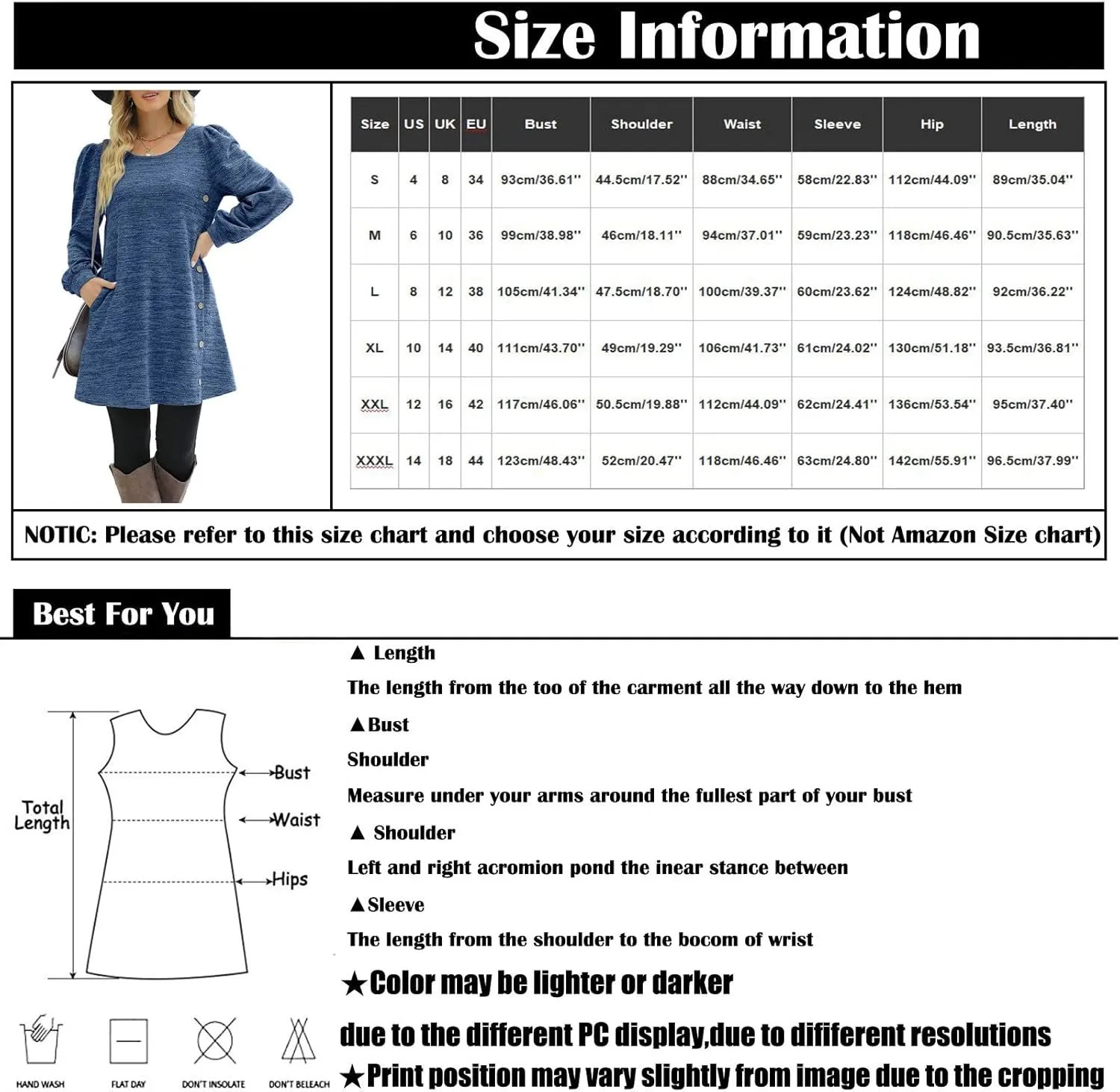 Women's Button Side Long Sleeve Dresses 2024 Fall Fashion Sweater Dresses Casual Crew Neck Pullover Tops with Pockets