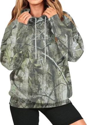 Womens Camo Hoodies Light Camo Hoodie Maple Oversized Hooded Sweatshirt Fleece Pullover Sweatshirts Long Sleeve with Pocket