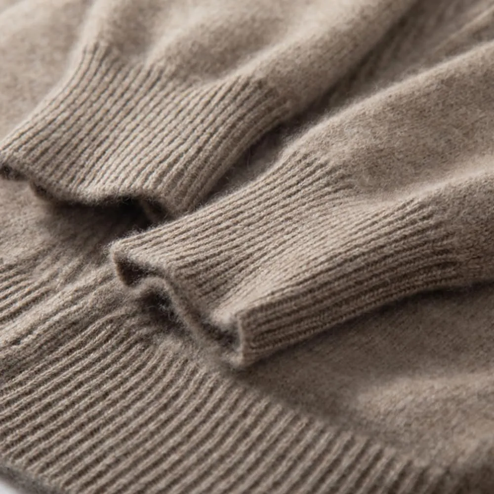 Women's Cashmere Lightweight Long Sleeves Zip-Up Hoodie Sweater