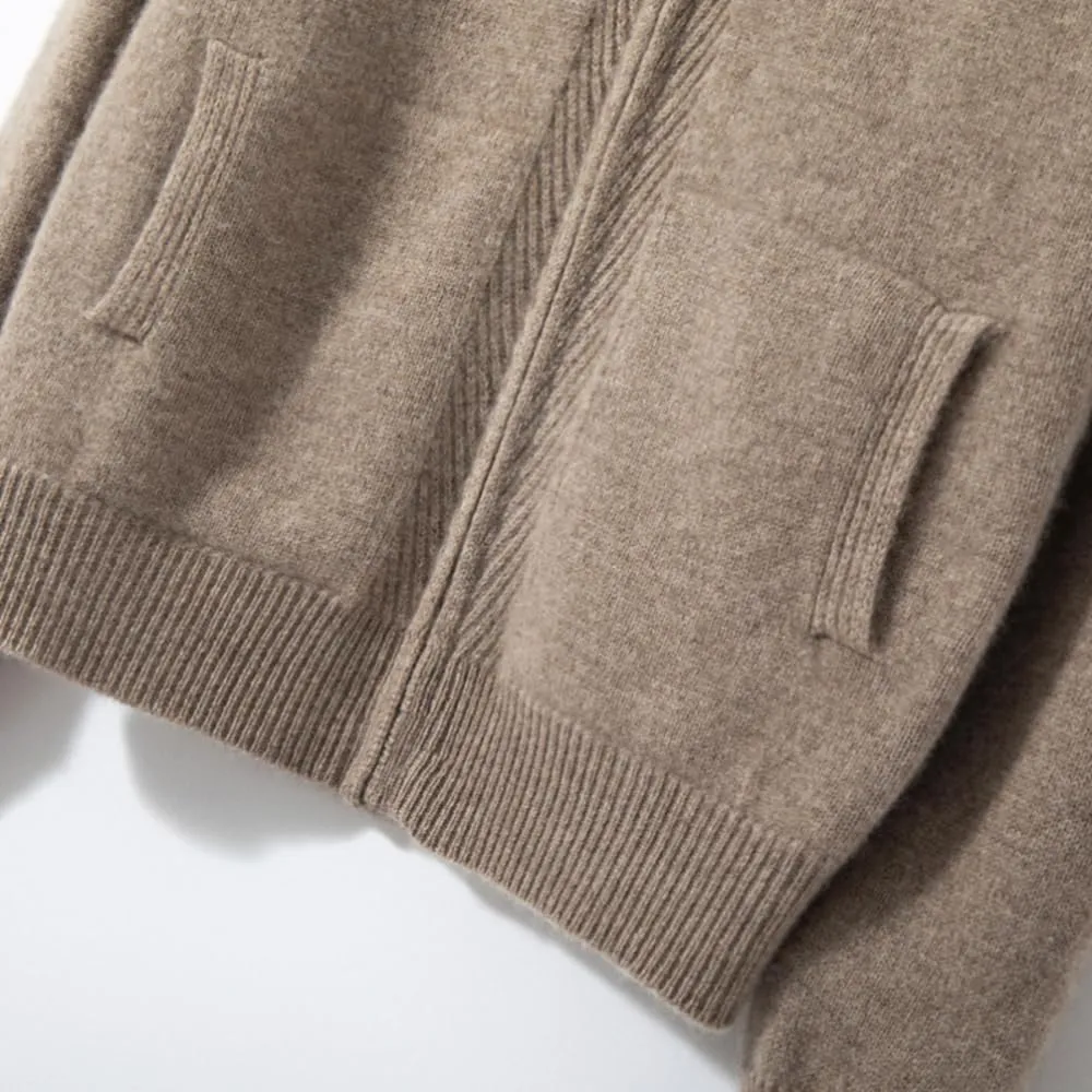 Women's Cashmere Lightweight Long Sleeves Zip-Up Hoodie Sweater