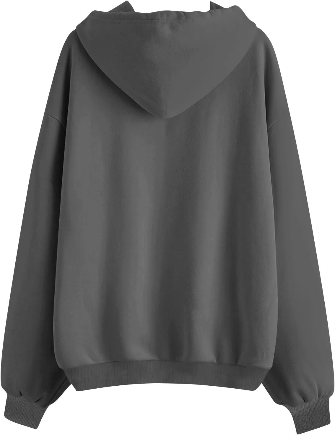 Womens Casual Full Zip Up Hoodies Oversized Long Sleeve Solid Sweatshirts Fall Trendy Comfy Loose Jacket with Pockets