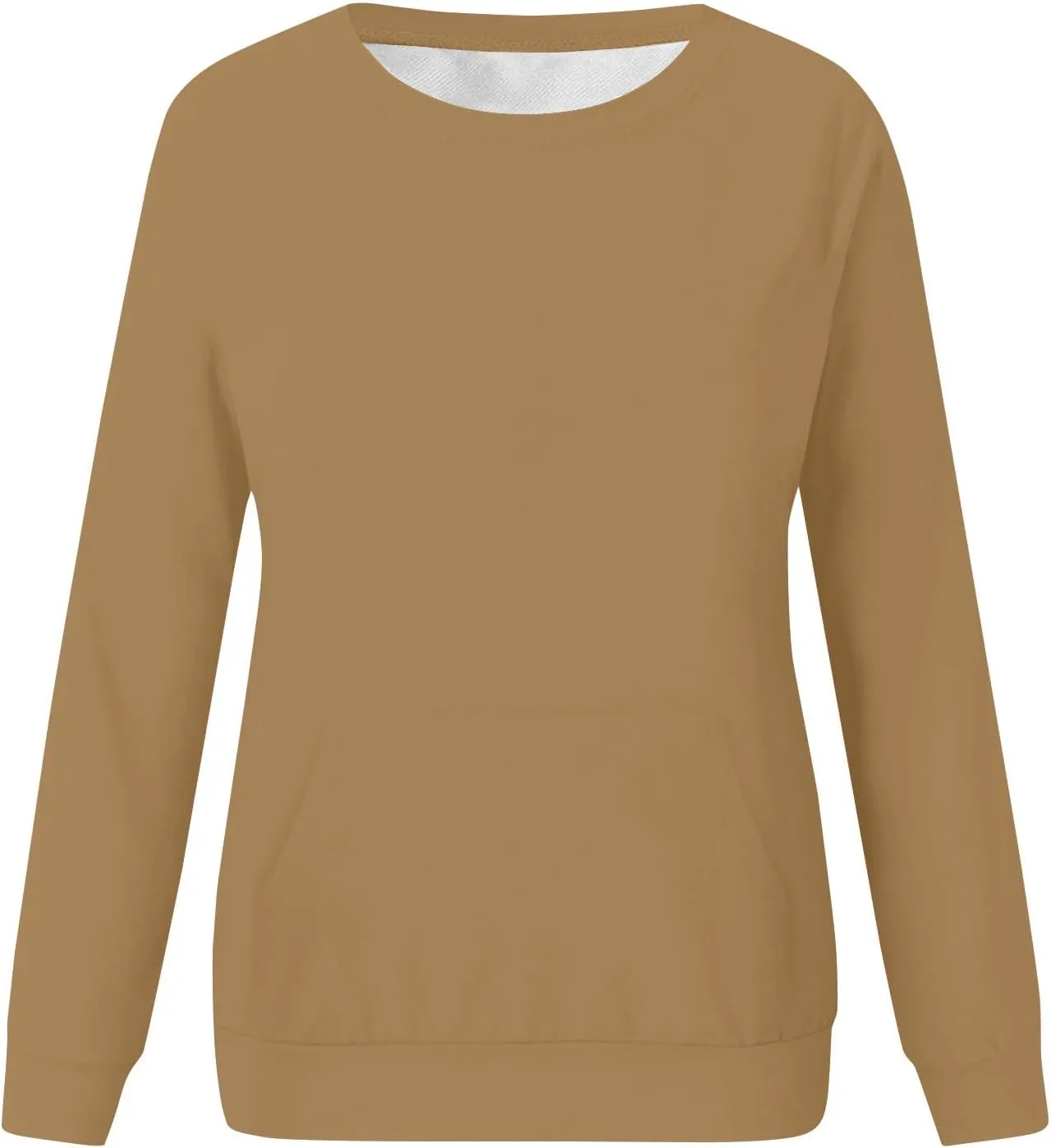 Womens Crewneck Sweatshirt with Pockets Long Sleeve Tunic Tops Oversized Pullover Sweater Cute Hoodies for Teen Girls