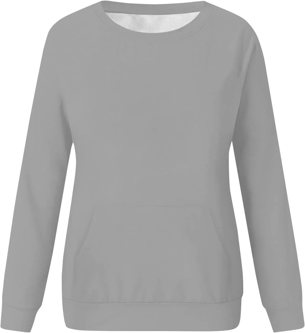 Womens Crewneck Sweatshirt with Pockets Long Sleeve Tunic Tops Oversized Pullover Sweater Cute Hoodies for Teen Girls