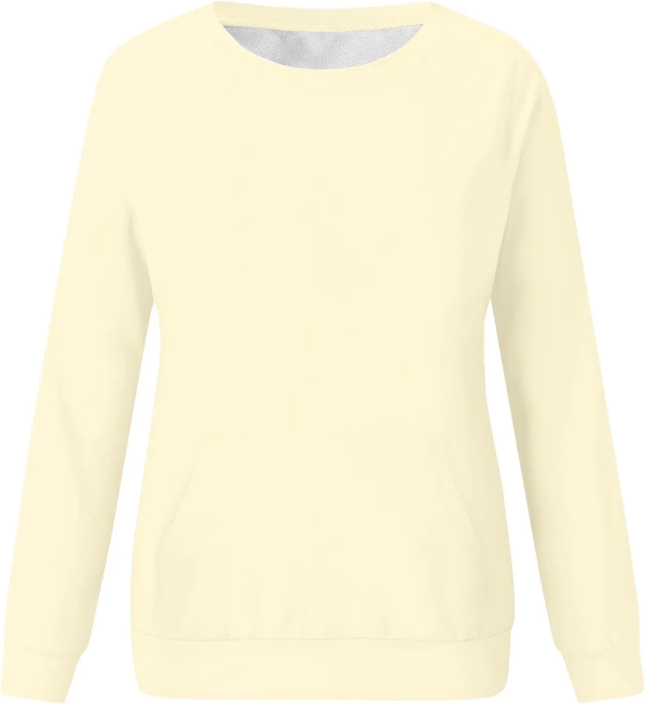 Womens Crewneck Sweatshirt with Pockets Long Sleeve Tunic Tops Oversized Pullover Sweater Cute Hoodies for Teen Girls