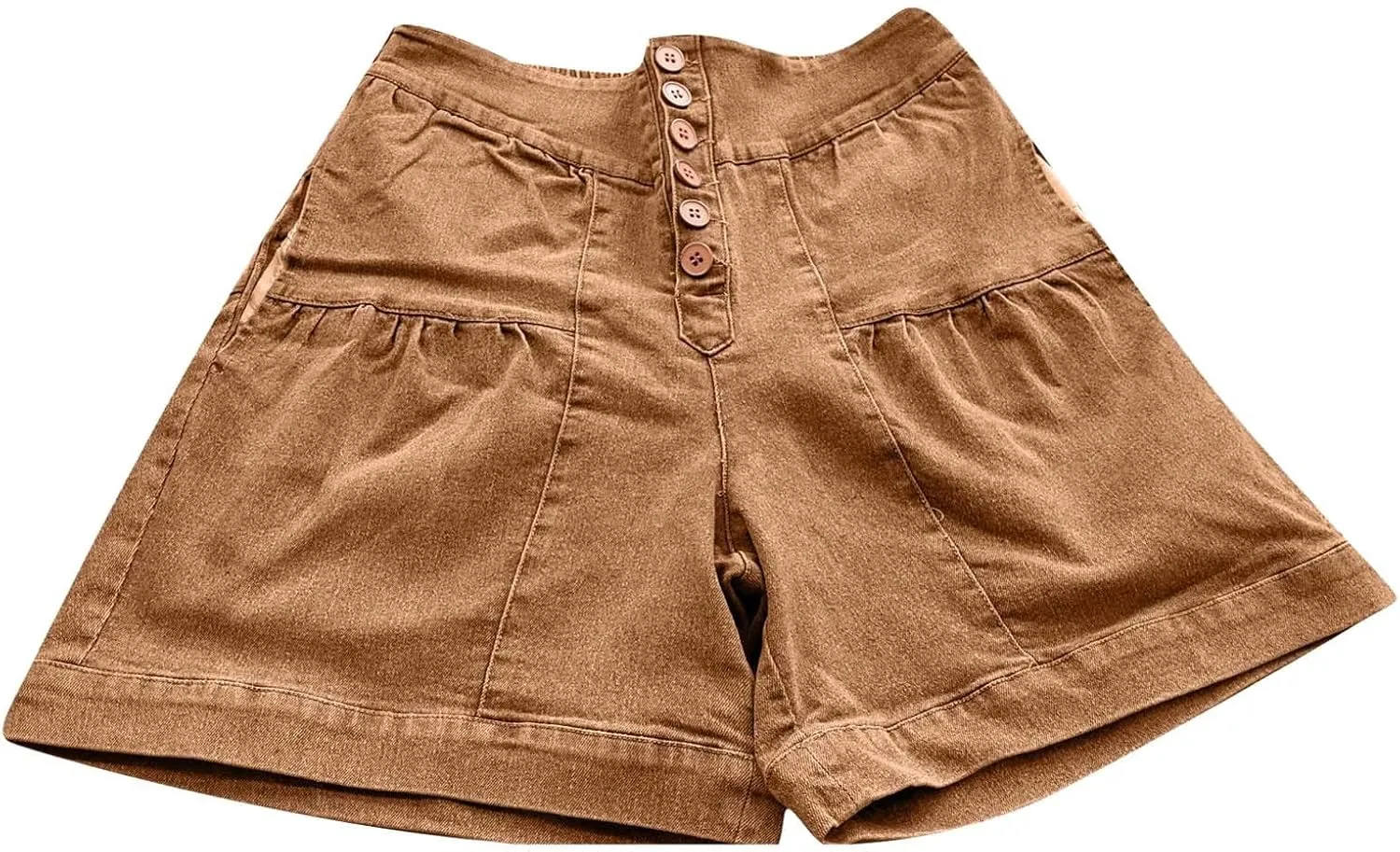 Women's Denim Shorts Summer Baggy High Waisted Flowy Wide Leg Buttons Pleated Jean Shorts Summer 2025 Casual Skorts