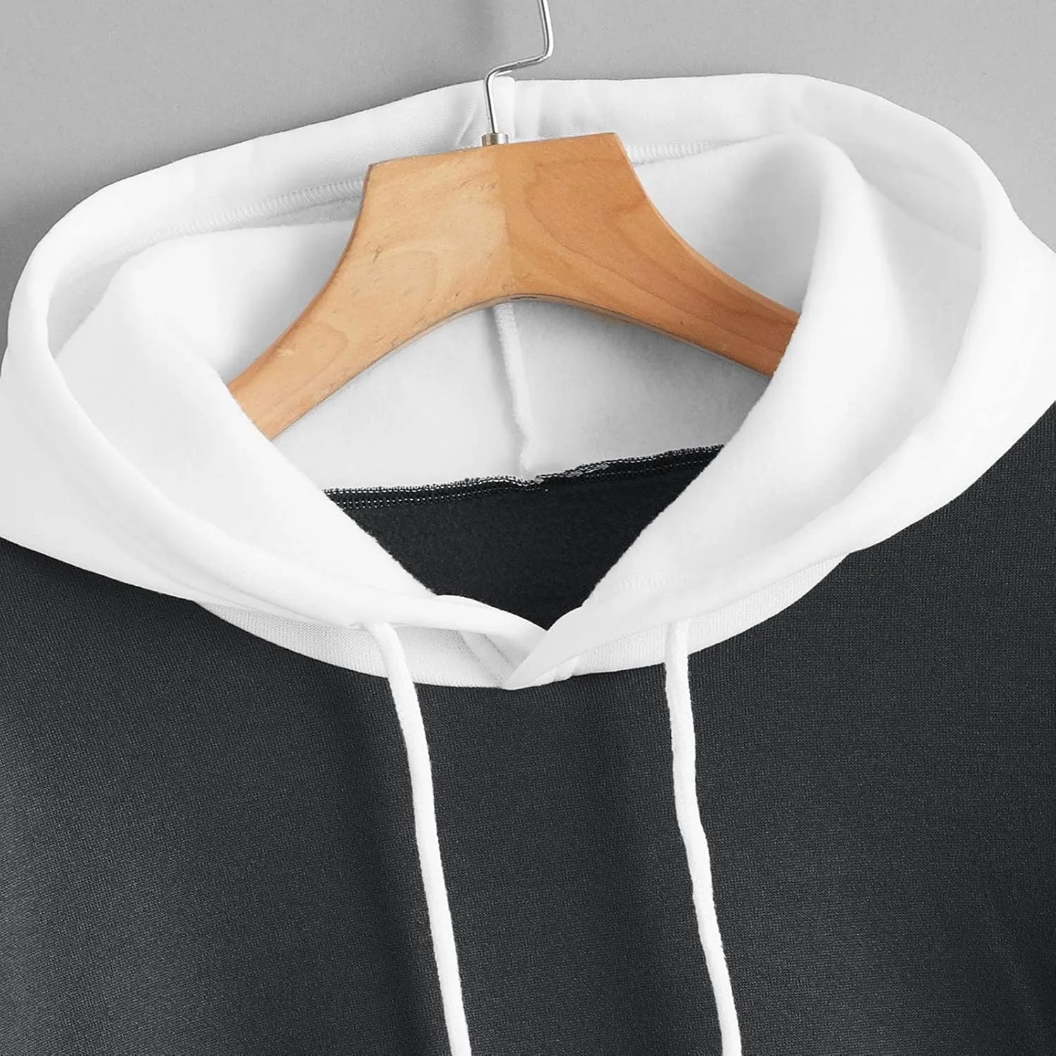 Women's Drawstring Color Block Sweatshirt Casual Comfortable Hooded Sweatshirt Autumn and Winter Warm Sweatshirt