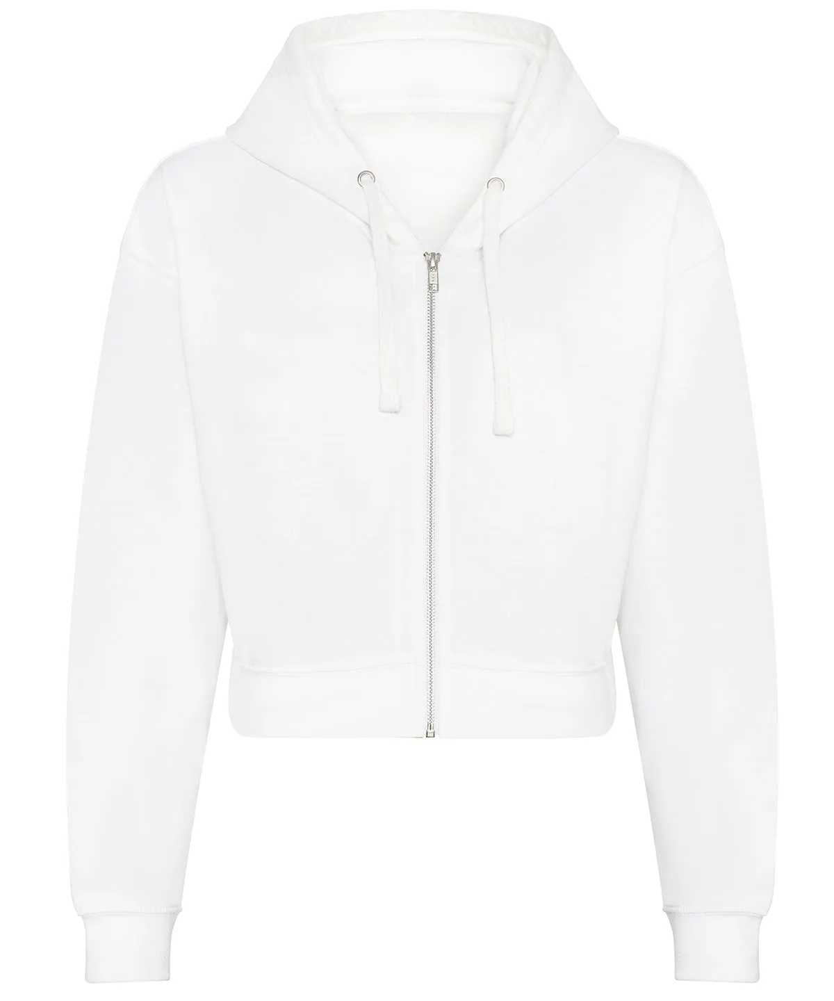 Womens fashion cropped zoodie | Arctic White