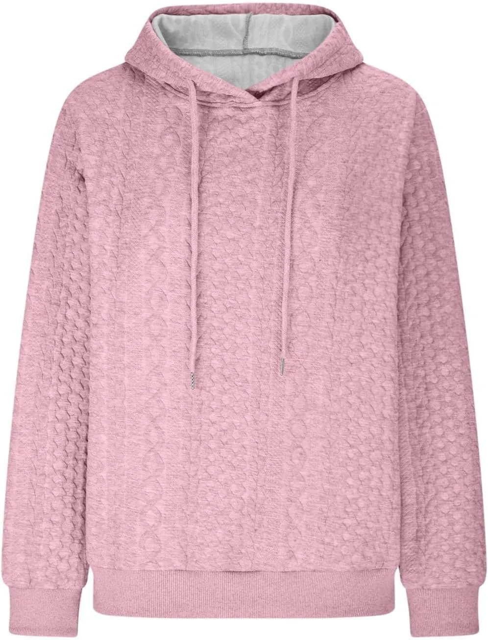 Womens Fashion Fall Sweatshirt Oversized Hoodie Casual Long Sleeve Pullover Knit Hooded Sweatshirts with Pocket S-3XL