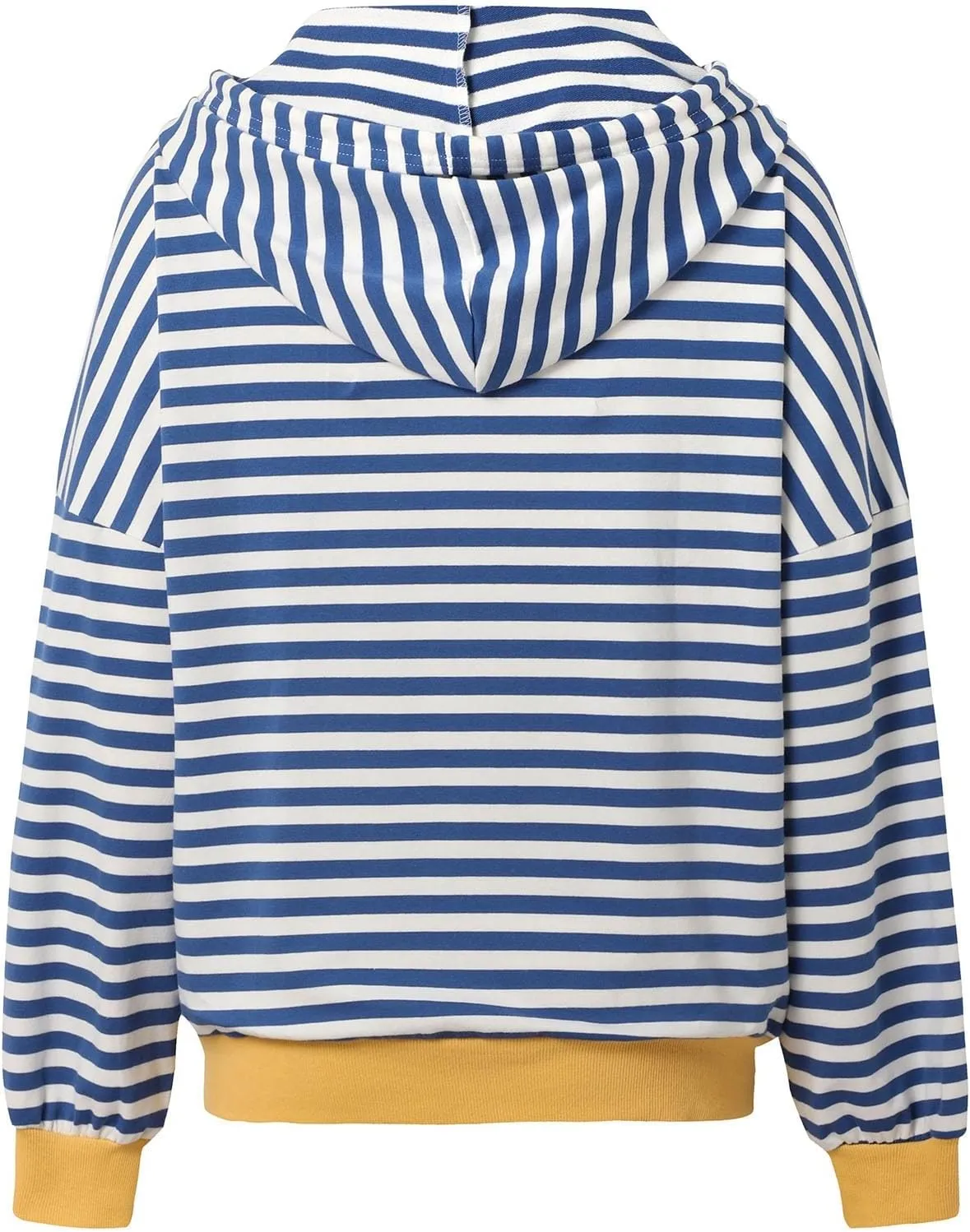 Womens Full-Zip Hoodie Sweatshirts Long Sleeve Striped Shirts Pullover Color Block Drawstring Fall Winter Tops Outfit