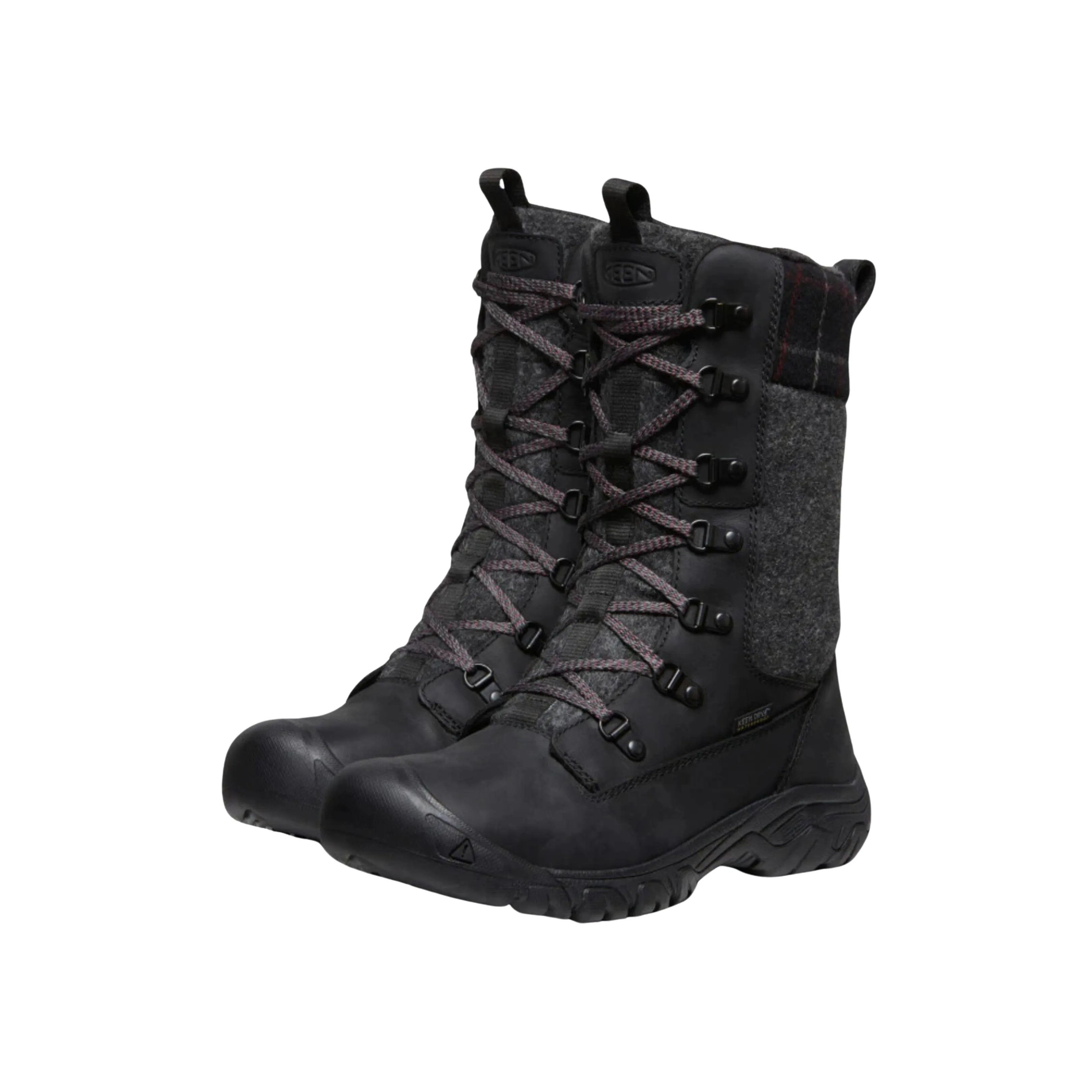 Women's Greta Tall Waterproof Boot - Black/Black Plaid (Regular Width)
