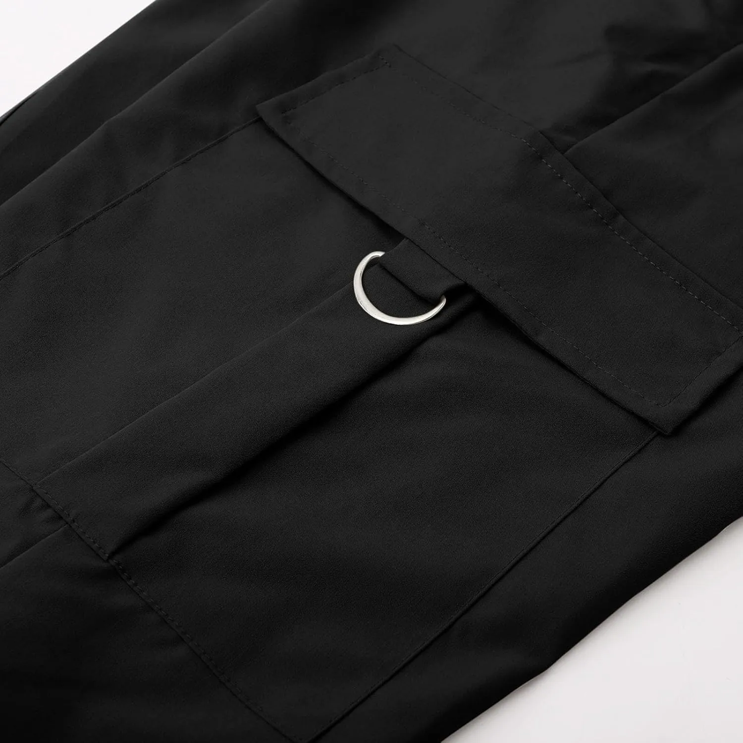 Womens High Waist Straight Leg Pants Solid Color Casual Trousers with Pockets 2024 Trendy Casual Cargo Joggers Pants
