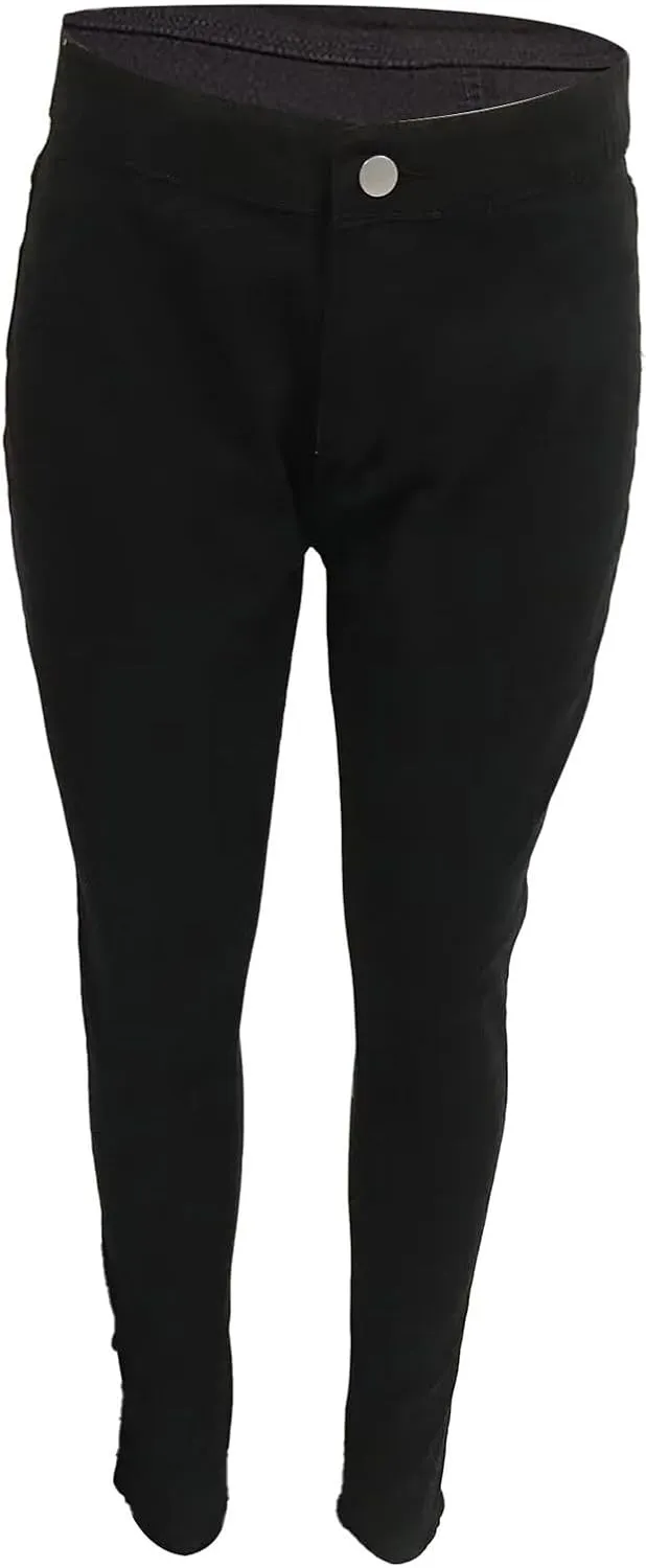 Women's Jeggings with Pockets, Skinny Fit Denim Look, High Waisted Stretchy Pull On Pants, Full-Length & Capri