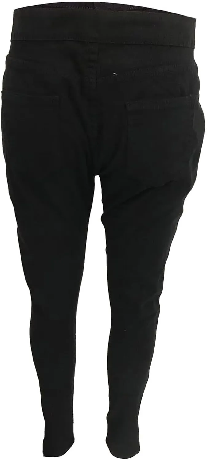 Women's Jeggings with Pockets, Skinny Fit Denim Look, High Waisted Stretchy Pull On Pants, Full-Length & Capri