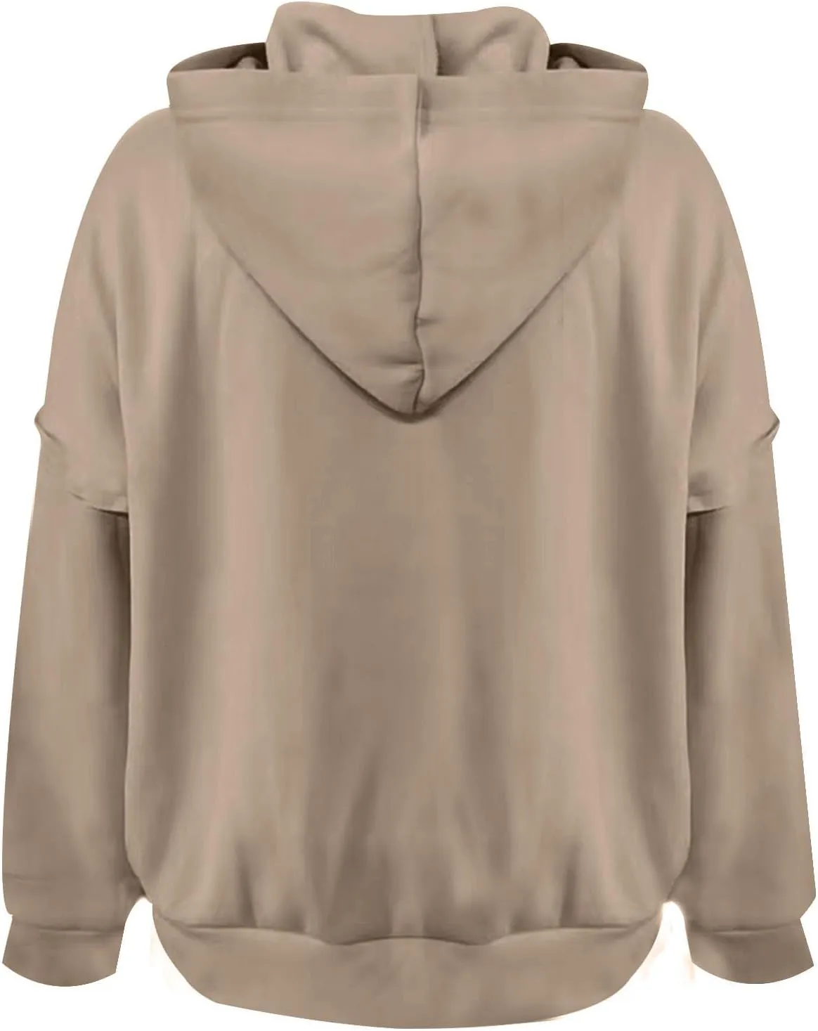 Womens Oversized Sweatshirt Long Sleeve V Neck Button Hoodie Casual Loose Fit Lightweight Sweatshirt Pullover Tops